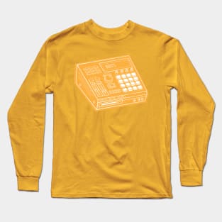 Beat Maker (White Lines + Halloween Orange Drop Shadow) Analog / Music Drop Shadow) Analog / Music Long Sleeve T-Shirt